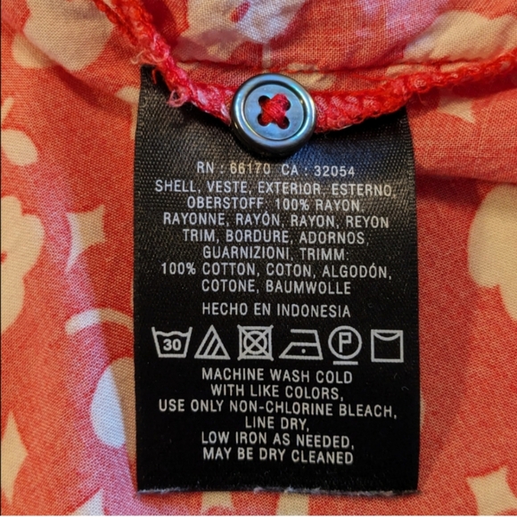 ❤️🤍 Anthropologie Maeve Sleeveless Rayon Button Front Floral Blouse, 8 - Picture 4 of 9